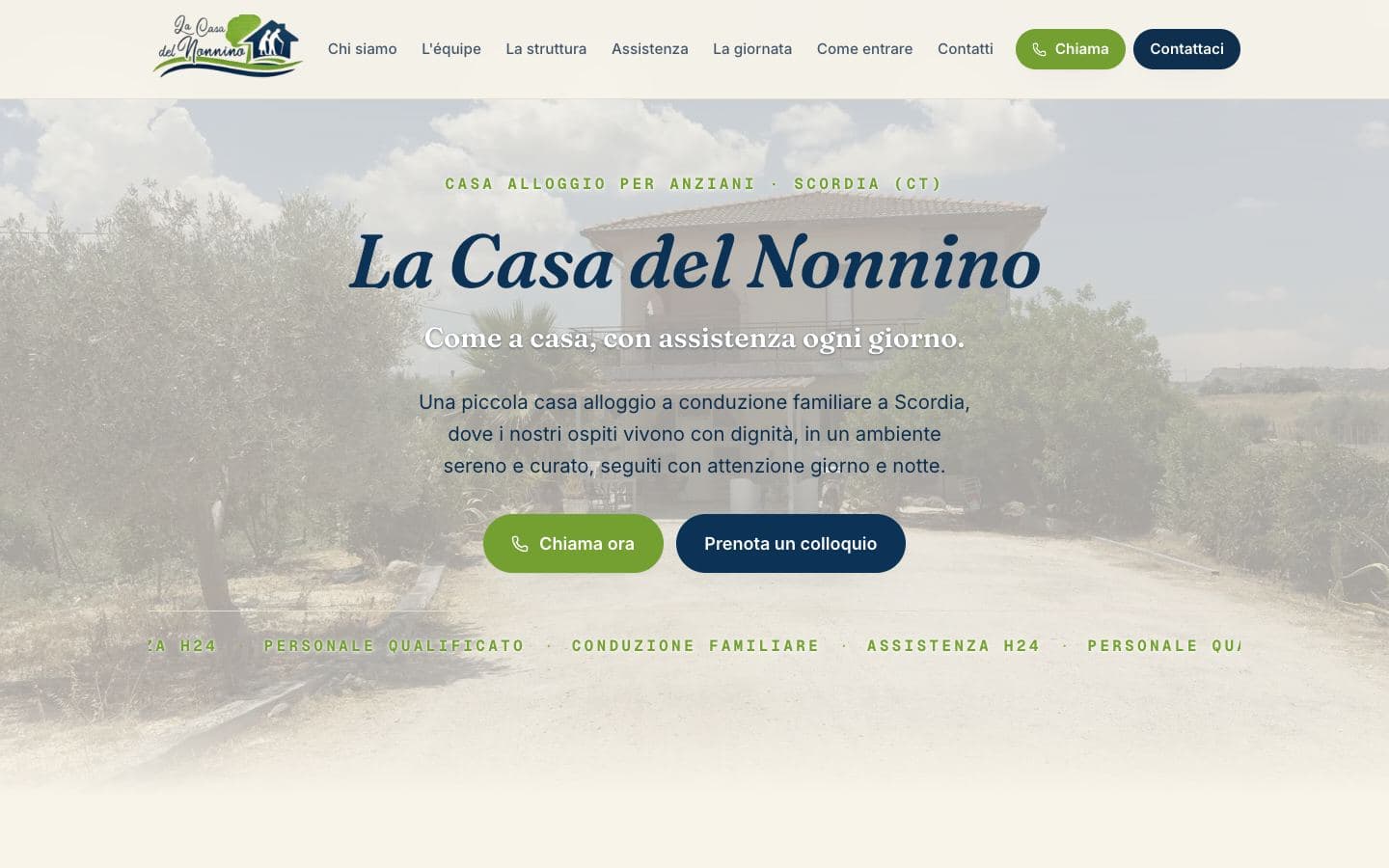 Website von La Casa del Nonnino