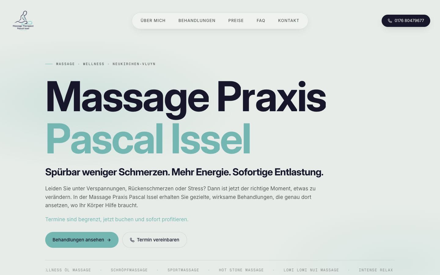 Website von Massage Issel